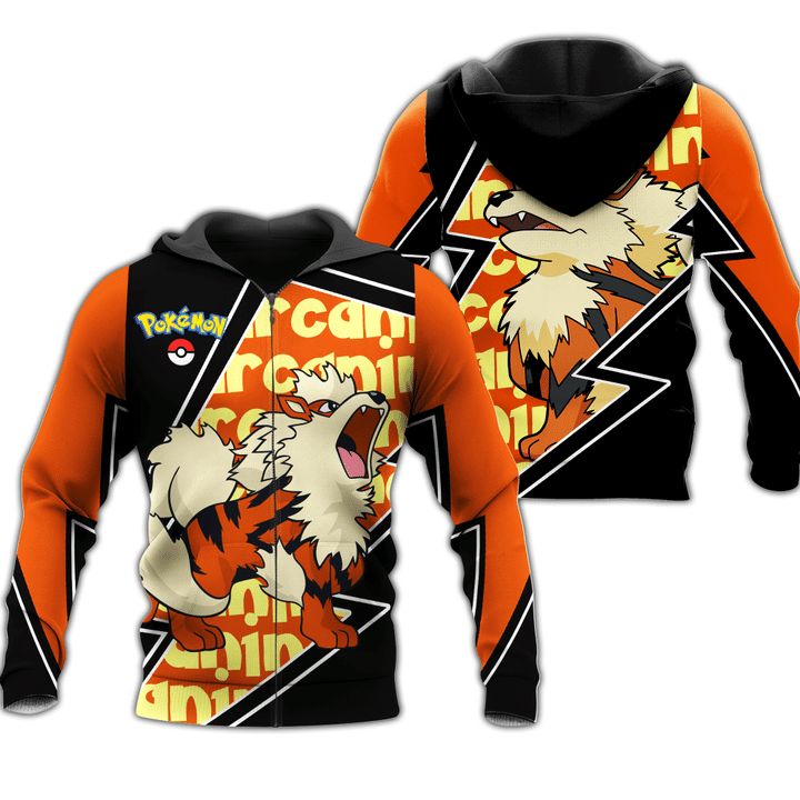 Arcanine Pokemon Anime Manga 3d Zip Hoodie