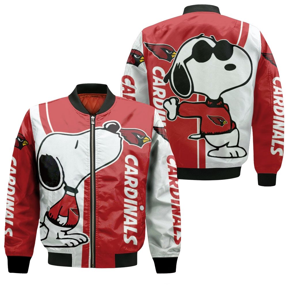 Arizona Cardinals Snoopy 3D Printed Bomber Jacket