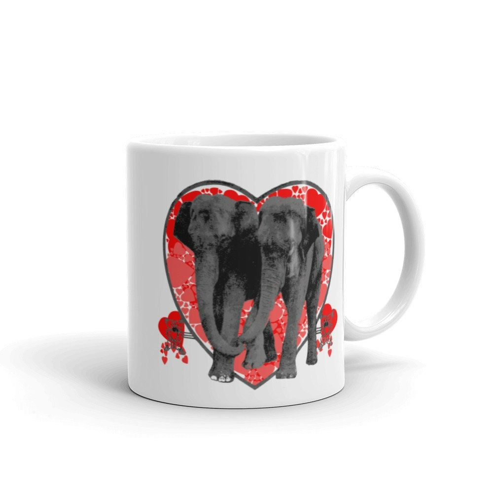 Asian Elephant Lovers Valentines Day Coffee Mug
