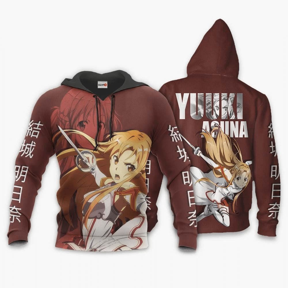 Asuna Yuuki Anime Manga Sword Art Online 3d Zip Hoodie