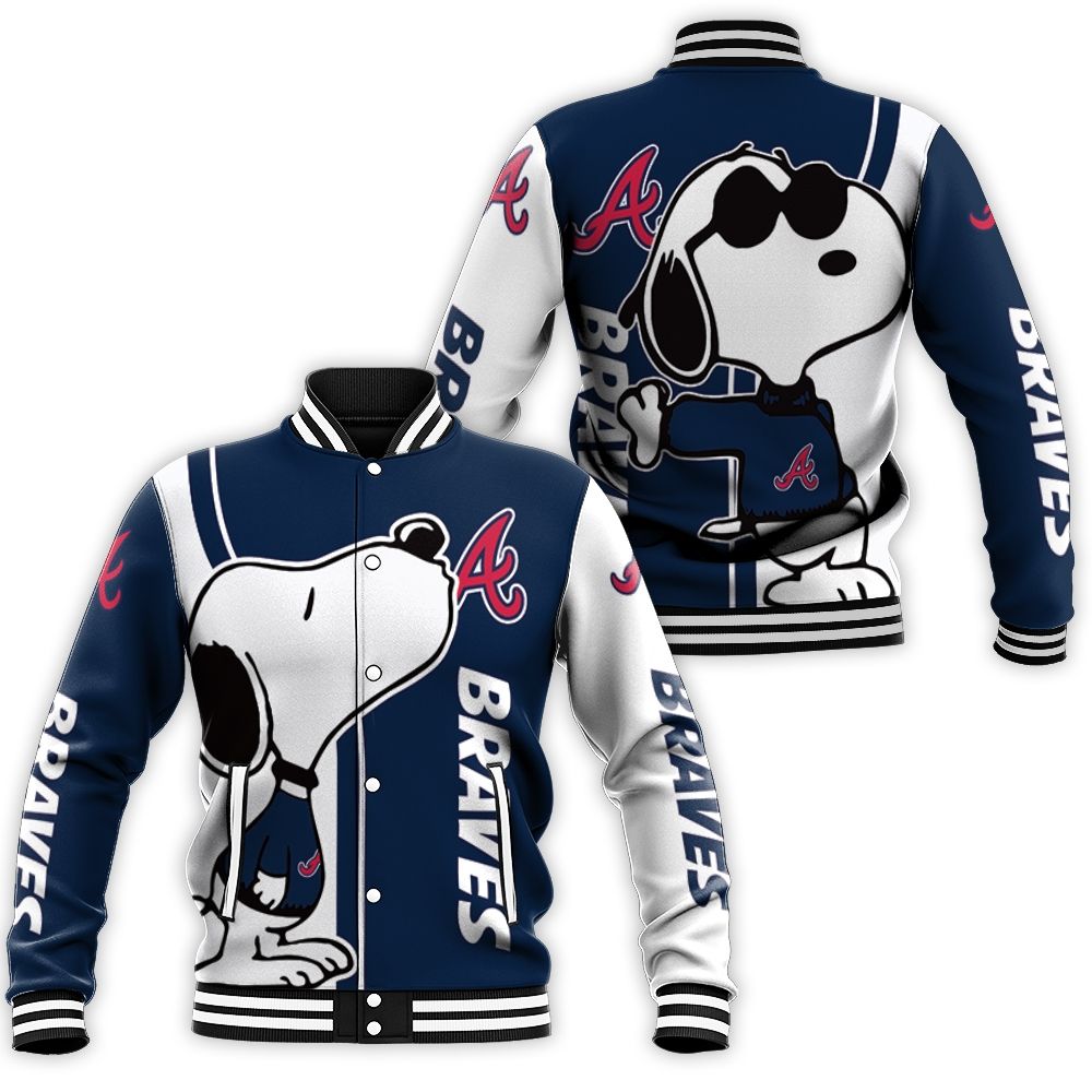 Atlanta Braves Snoopy Lover 3d Printed Baseball Jacket