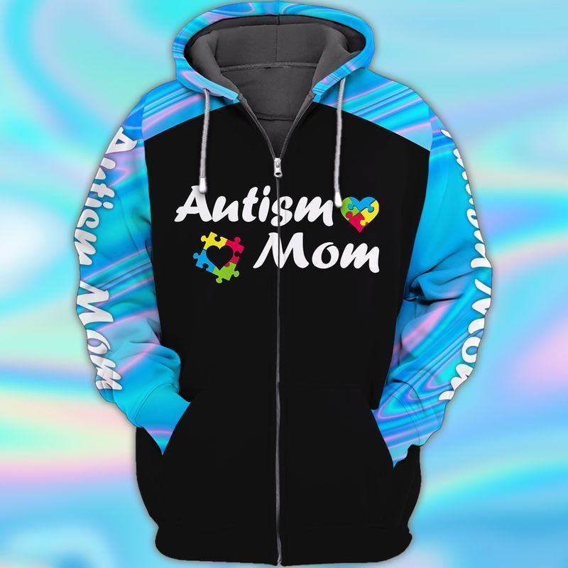 Autism Awareness Autism Mom 2 3d Zip Hoodie