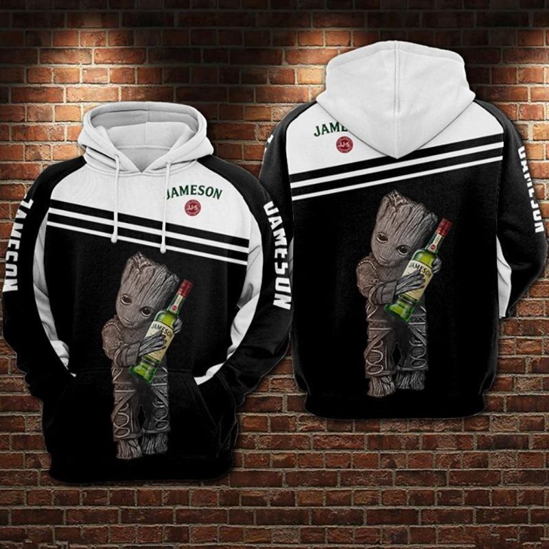 Baby Groot Hugging Jameson 3d Hoodie