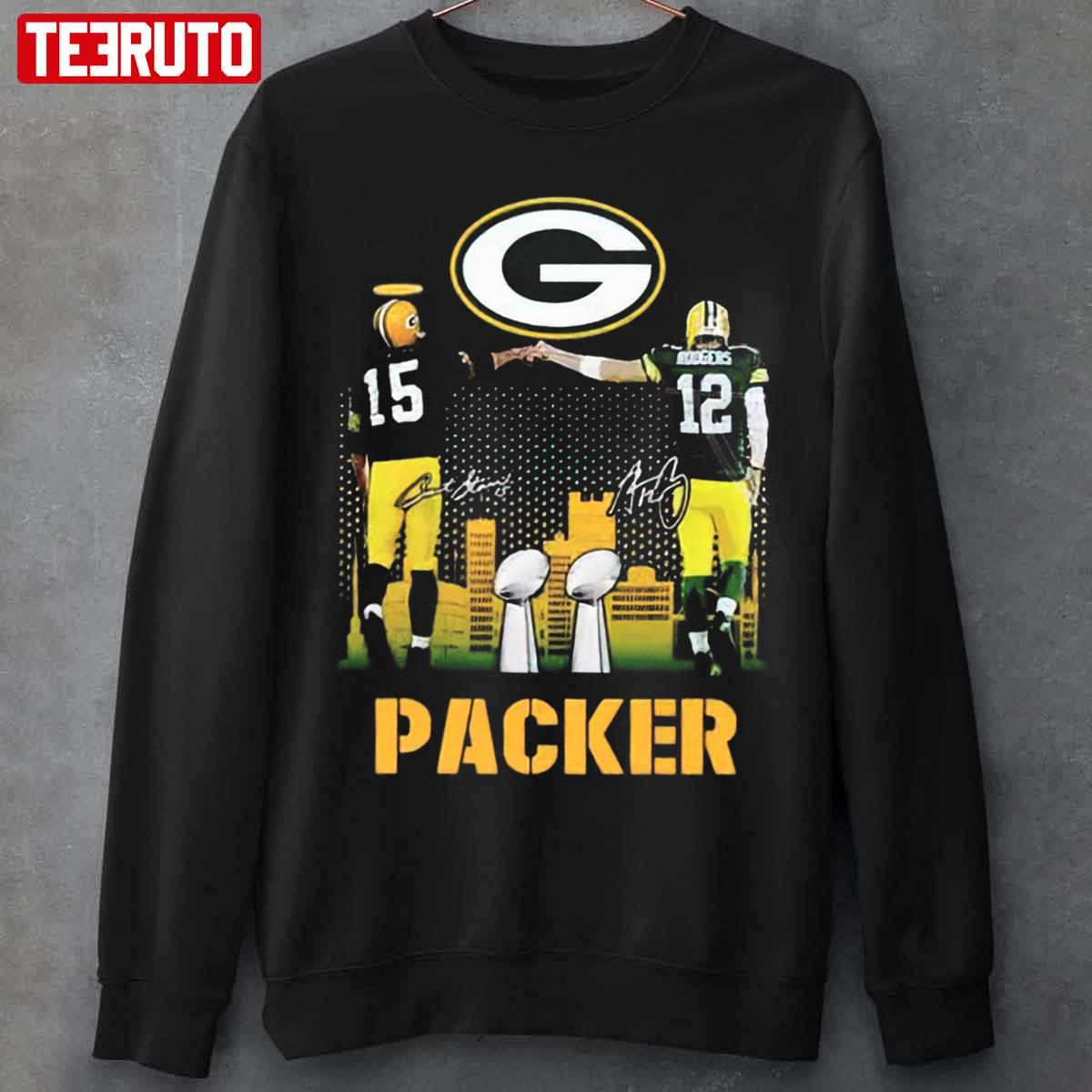 Bart Starr Aaron Rodgers Signature Green Bay Packers Super Bowl 2022 Unisex  T-Shirt - Teeruto