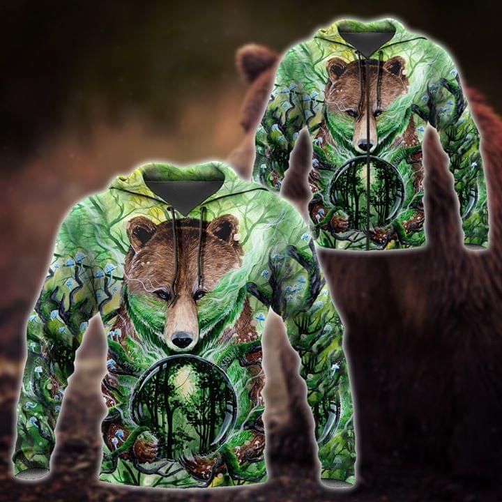 Bear Grumpy In Forest Full Printing 3d Hoodie