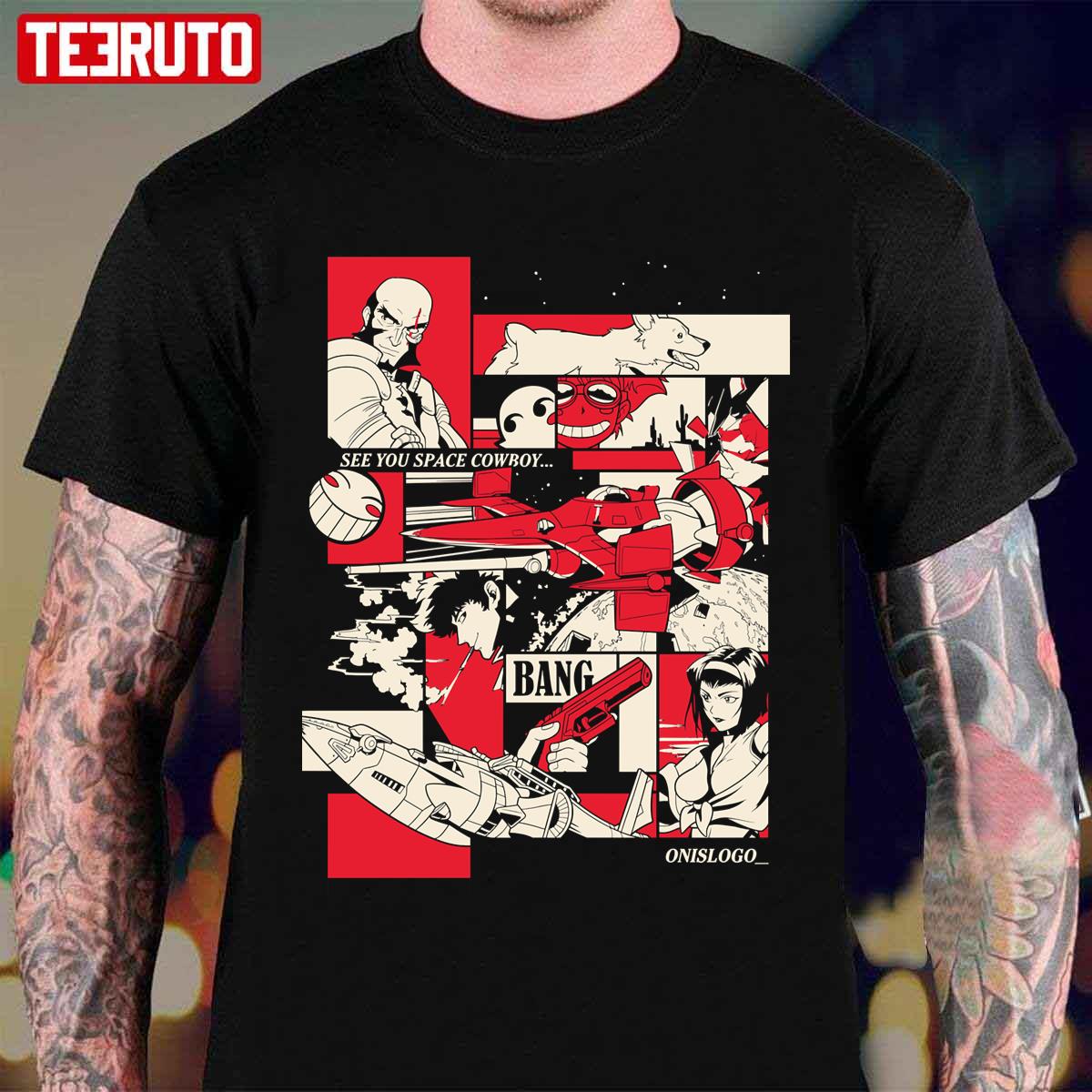 Bebop Cowboy Anime Pattern Unisex T-Shirt