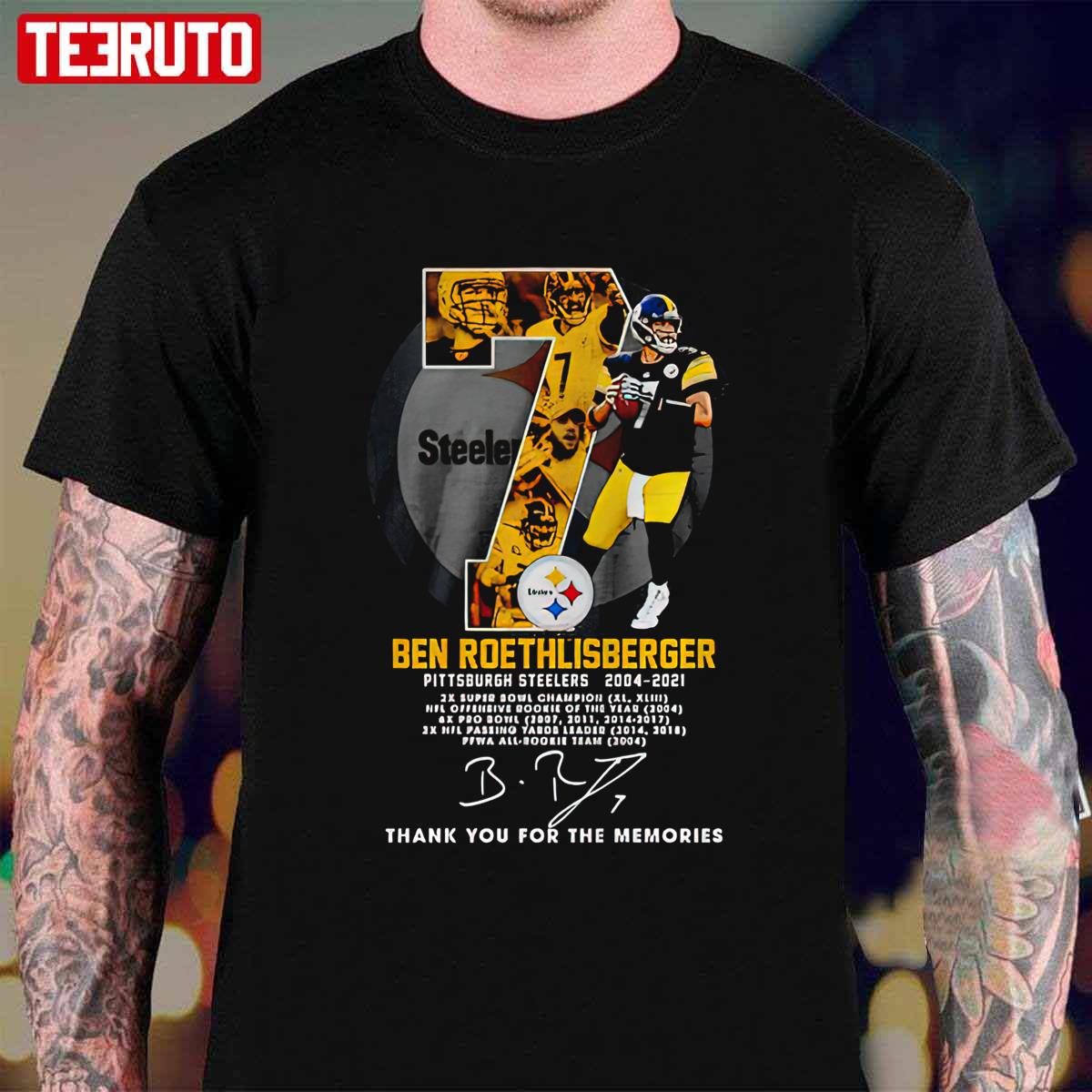 Ben Roethlisberger Pittsburgh Steelers 2004 2021 Thank You For The Memories Unisex T-Shirt