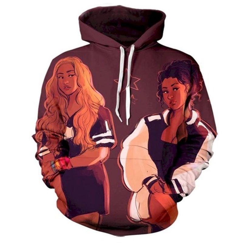 Beyonce Nicki Minaj Full Over Print 3d Zip Hoodie