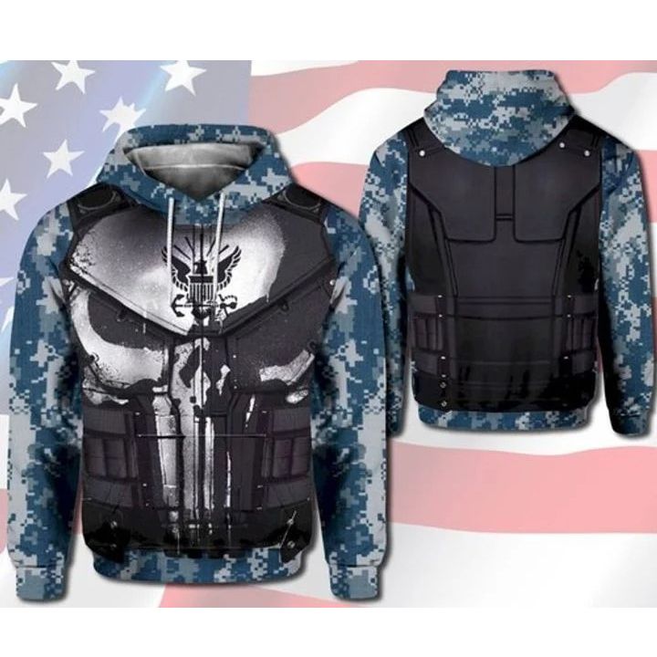 Black Armor Camo 3d Hoodie