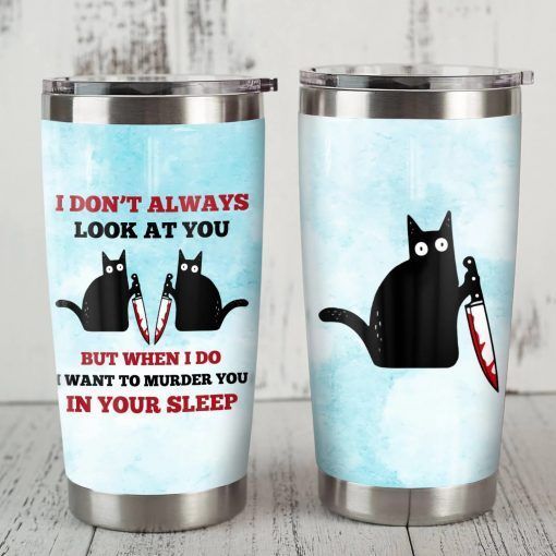 Black Cat Gift For Lover Day Travel Tumbler All Over Print