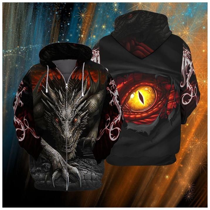 Black Dragon Zip 3d T Shirt Zip Bomber Hoodie