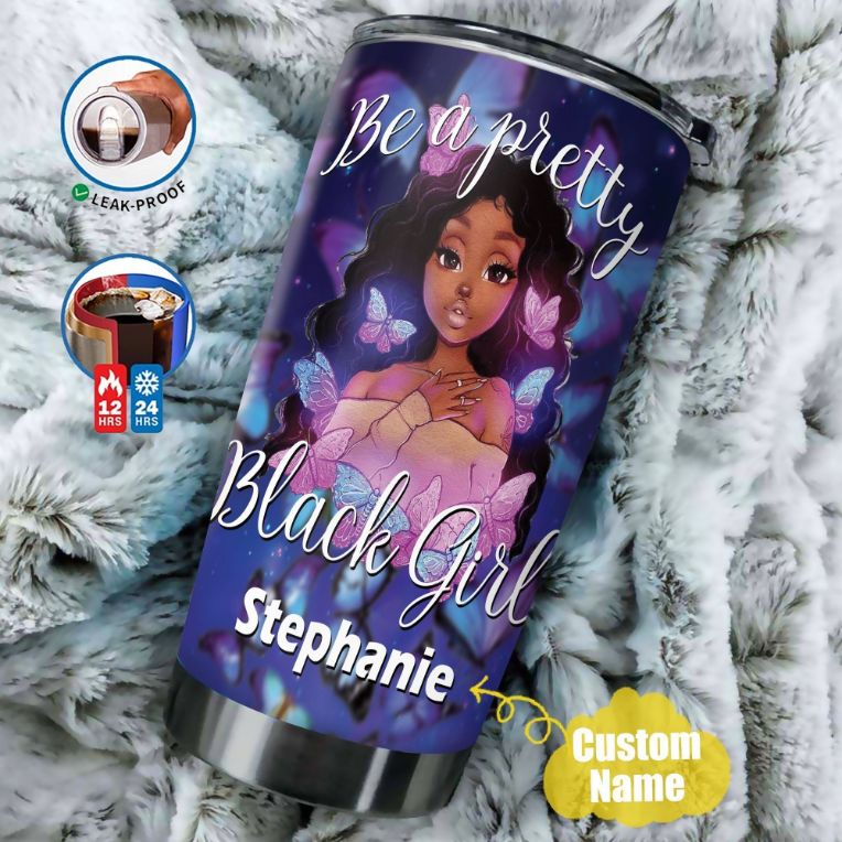 Black Girl Personalized Gift For Lover Day Travel Tumbler