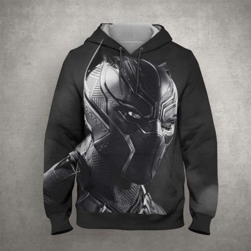 Black Panther Art Work White Over Print 3d Zip 2 Hoodie