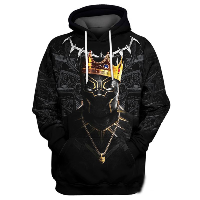 Black Panther Marvel Over Print 3d Zip Hoodie