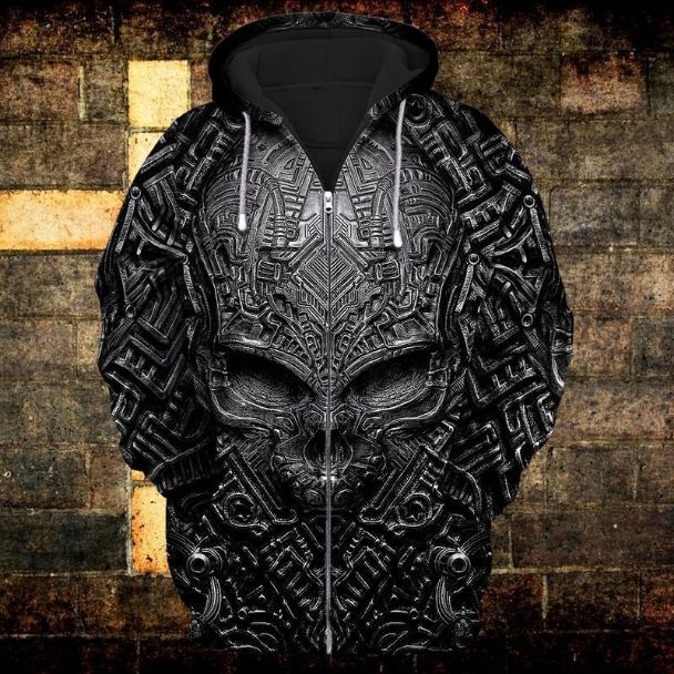 Black Skull 3d Zip Hoodie