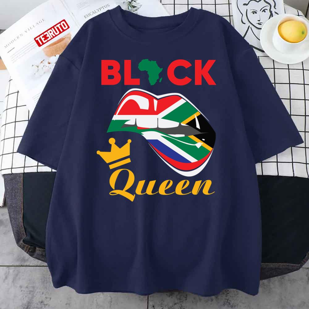 Black History Month Queen Lips Flag Unisex T-Shirt