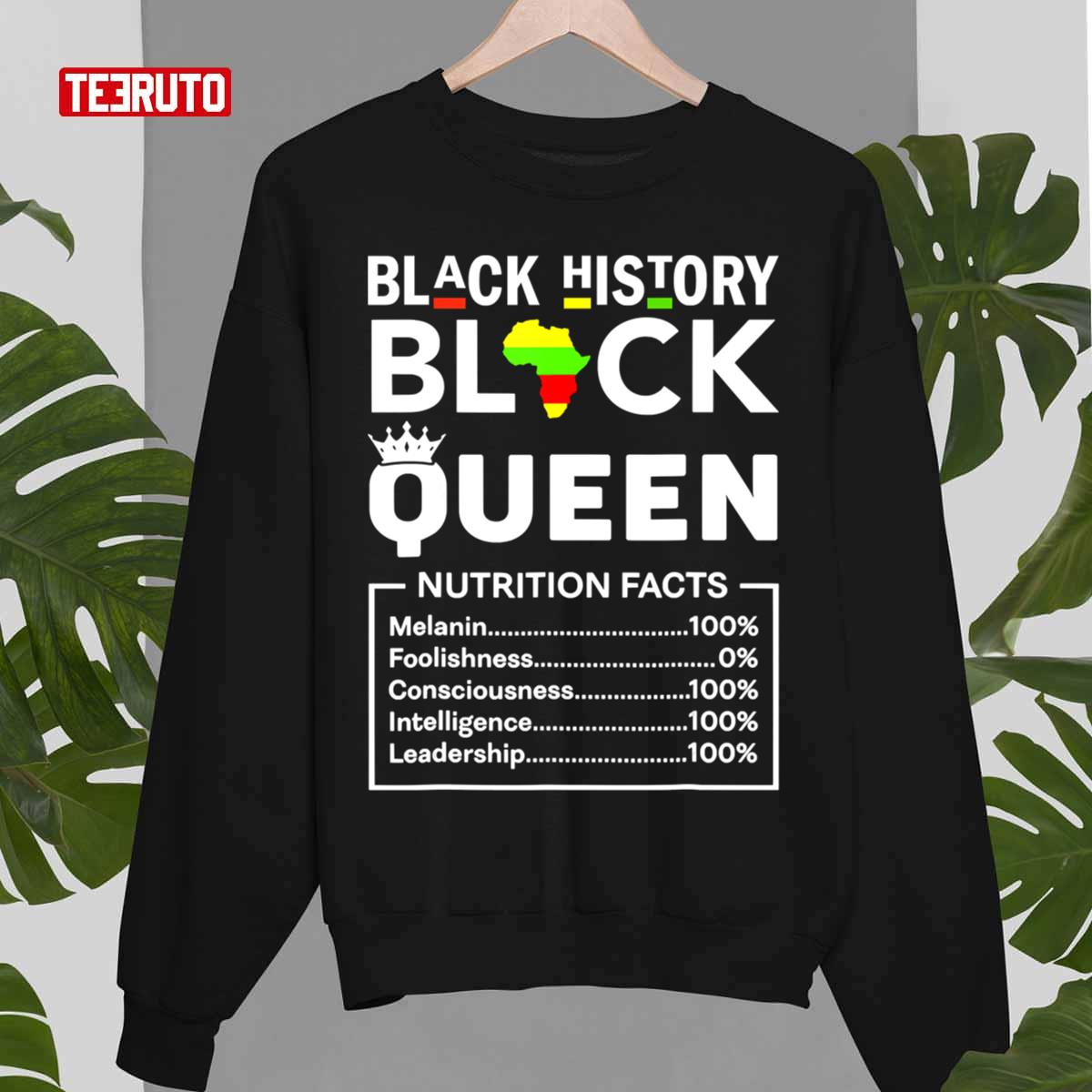 Black History Month Queen Nutritional Facts Girls Mom Unisex T-Shirt