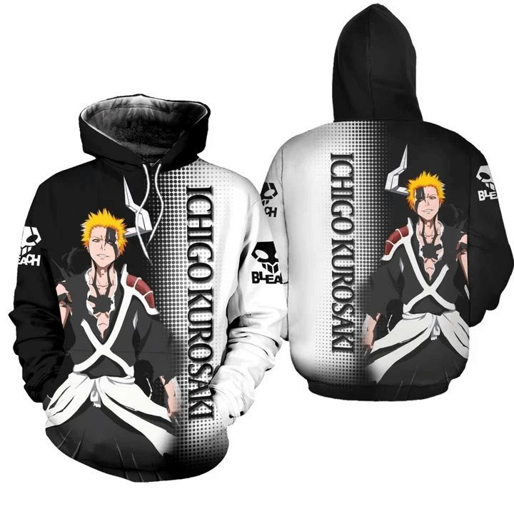 2022 Bleach Anime Hoodie Kurosaki Ichigo Printed Hoodie Sweatshirts Men and  Women Casual Sport Pullover Zipper Tops