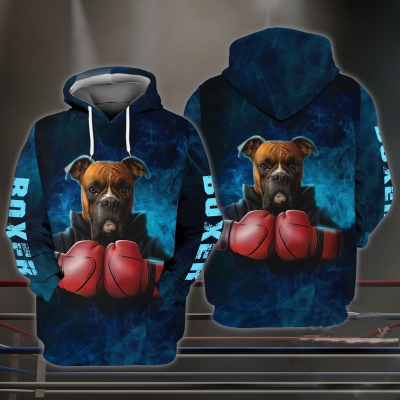 Boxer Dog Boxing 3d Zip Hoodie