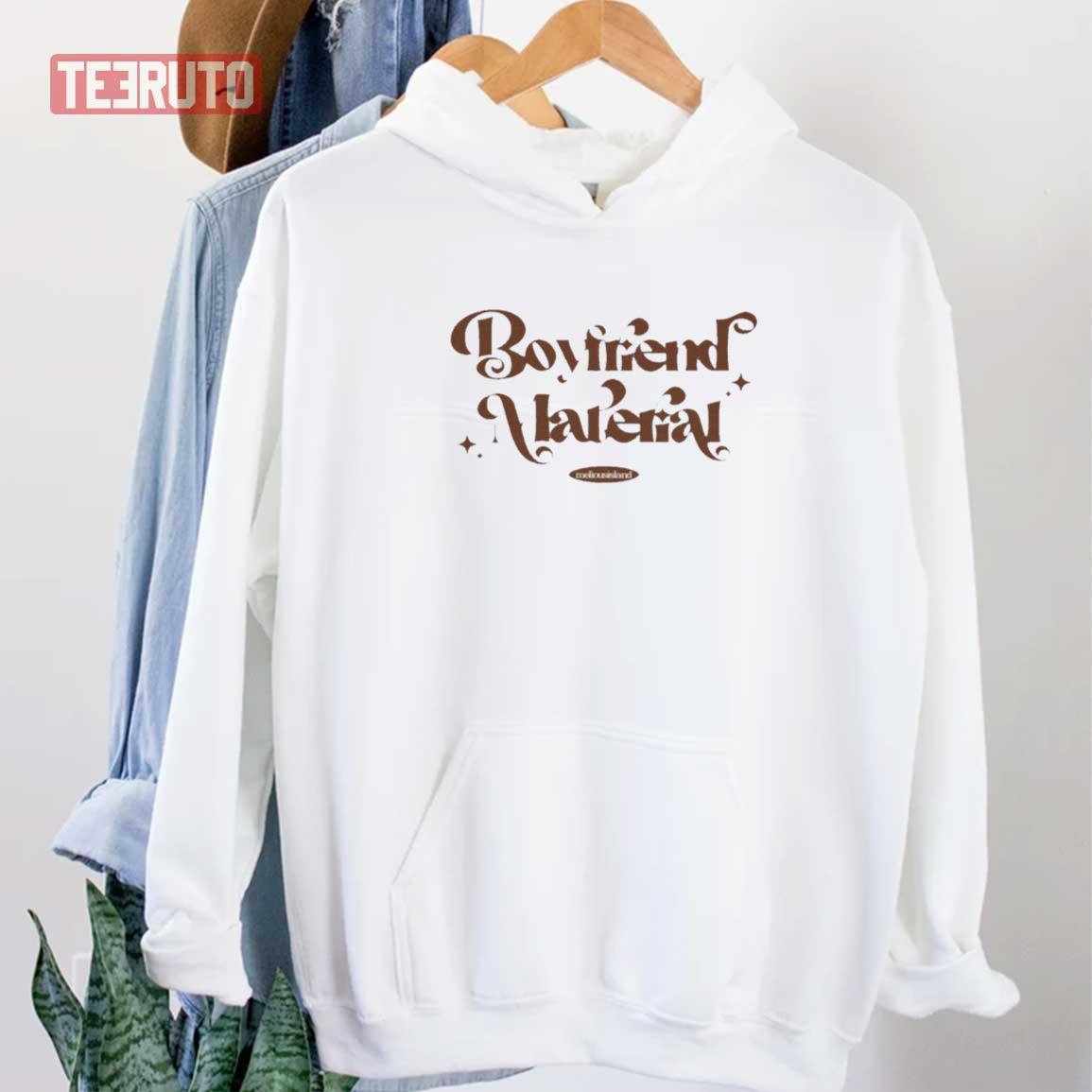 Boyfriend Material Y2k Logo 90s-2000s Couple Retro Vintage Unisex Sweatshirt Unisex T-Shirt