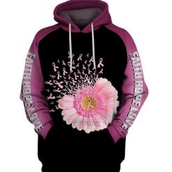 Breast Cancer Awareness Faith Hope Love 3d Zip Hoodie