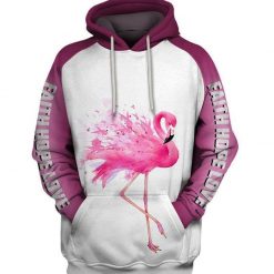 Breast Cancer Awareness Faith Hope Love Flamingo 3d Zip Hoodie