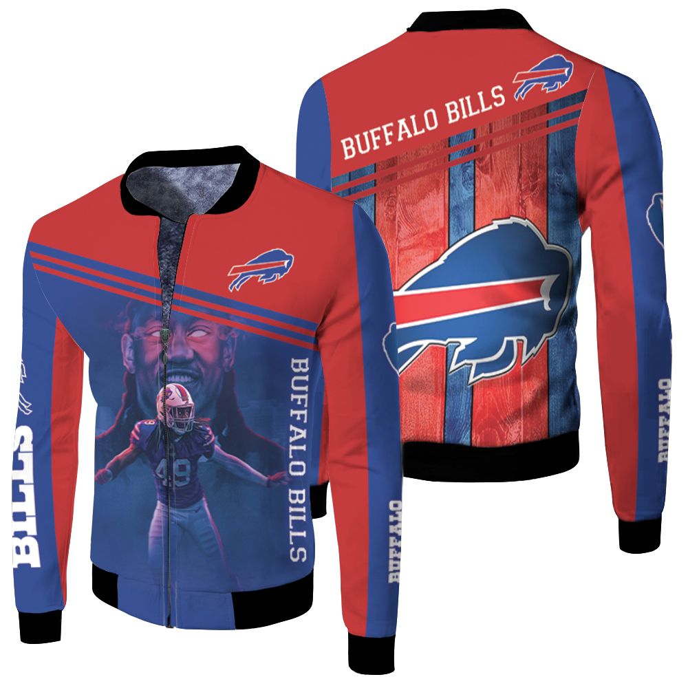 Buffalo Bills 2020 Afc East Champions 49 Tremaine Edmunds God Fleece Bomber Jacket