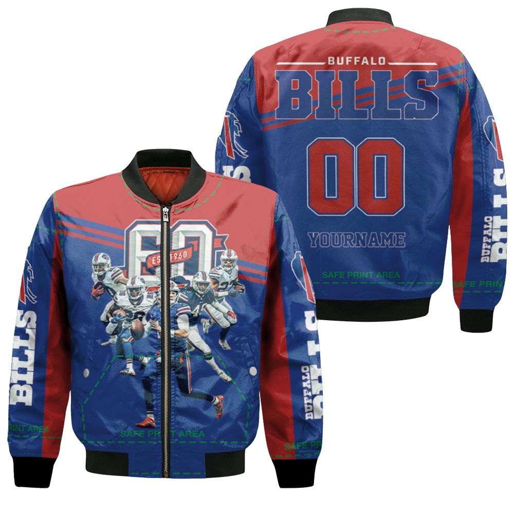 Buffalo Bills 60th Anniversary 2020 Afc East Division Champs Personalized Bomber Jacket