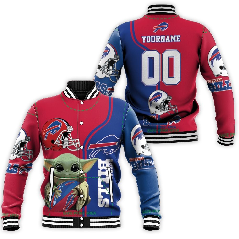 Buffalo Bills Baby Yoda The Mandalorian Personalized Baseball Jacket