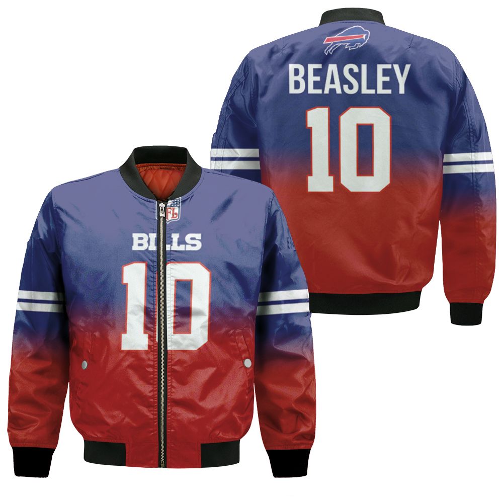 Buffalo Bills Cole Beasley #10 Great Player Nfl American Football Team Royal Color Crash 3d Designed Allover Gift For Bills Fans Bomber Jacket