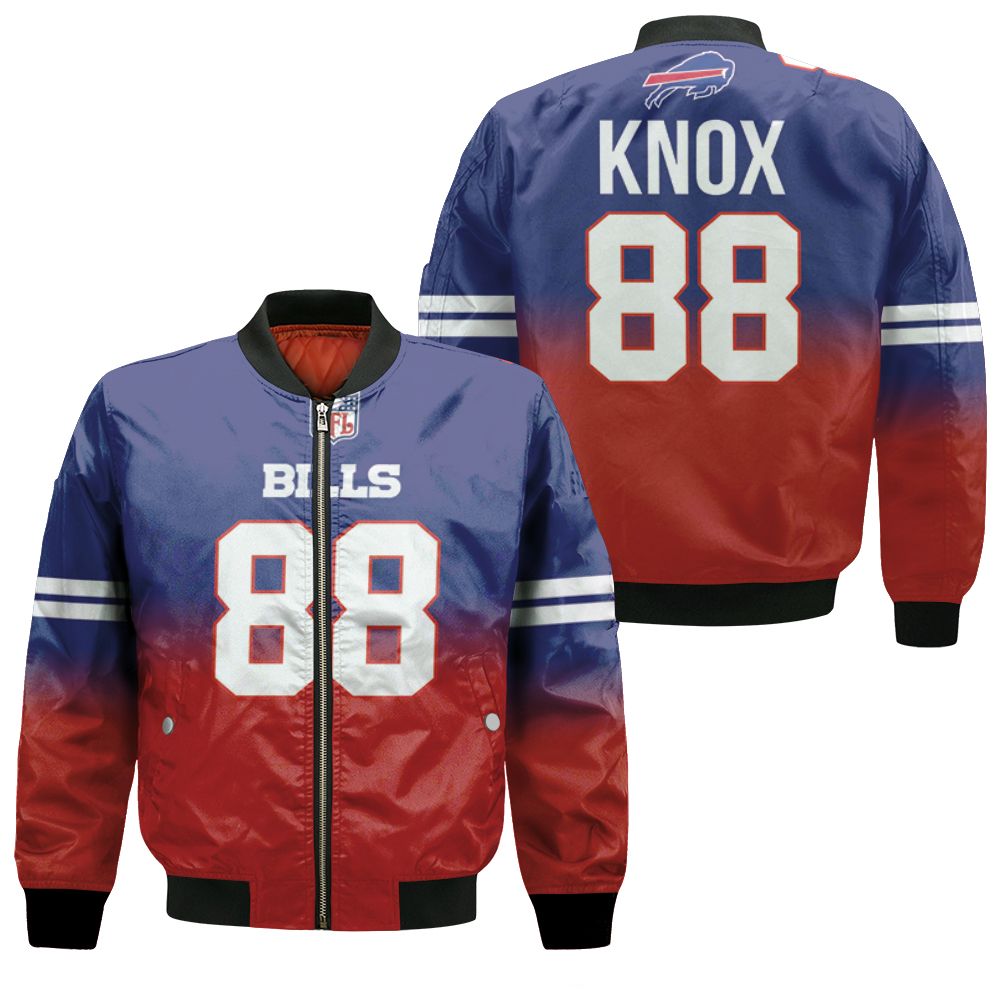 Buffalo Bills Dawson Knox #88 Great Player Nfl American Football Team Royal Color Crash 3d Designed Allover Gift For Bills Fans Bomber Jacket