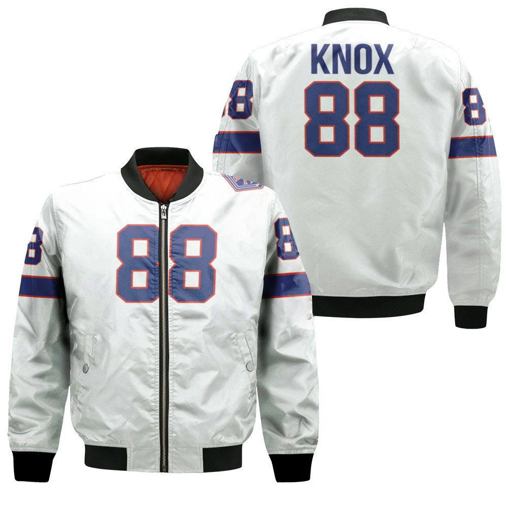 Buffalo Bills Dawson Knox #88 Great Player Nfl American Football Team White Vintage 3d Designed Allover Gift For Bills Fans Bomber Jacket