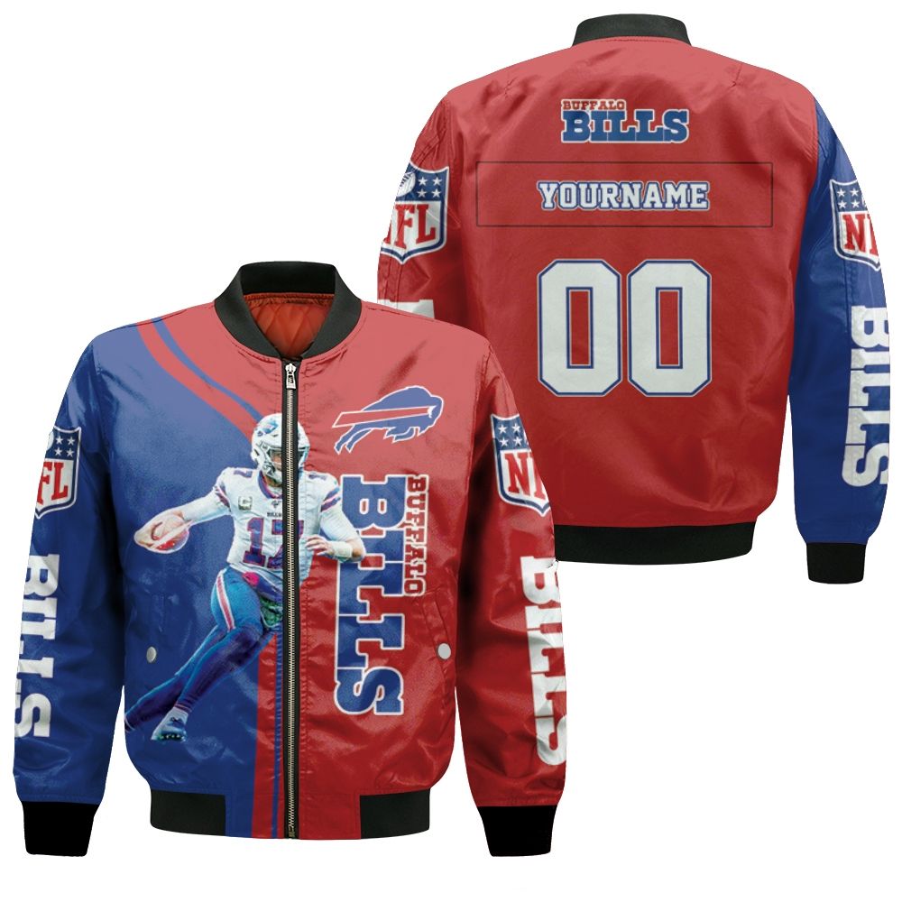 Buffalo Bills Josh Allen 17 Player Buffalo Bills 2020 Nfl Season Personalized Bomber Jacket