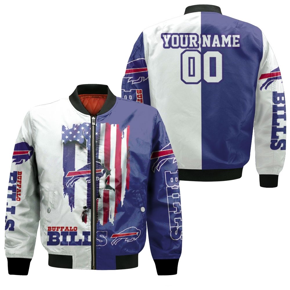 Buffalo Bills Love Under Ripped Flag 2020 Afc East Champions Personalized Bomber Jacket