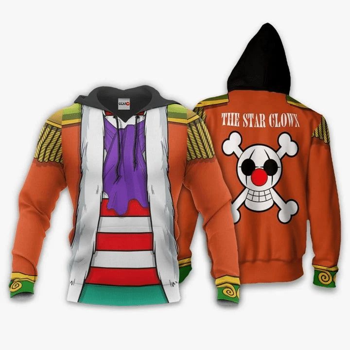 Buggy Anime Manga One Piece The Star Clown 3d Zip Hoodie