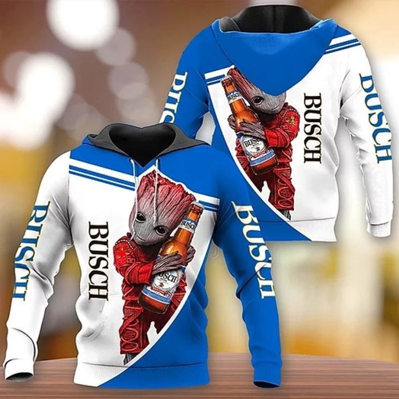 Busch Beer Baby Groot All Over Printing 3d Hoodie