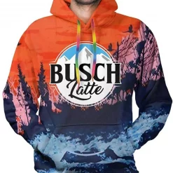 Busch Latte Over Print 3d Zip Hoodie