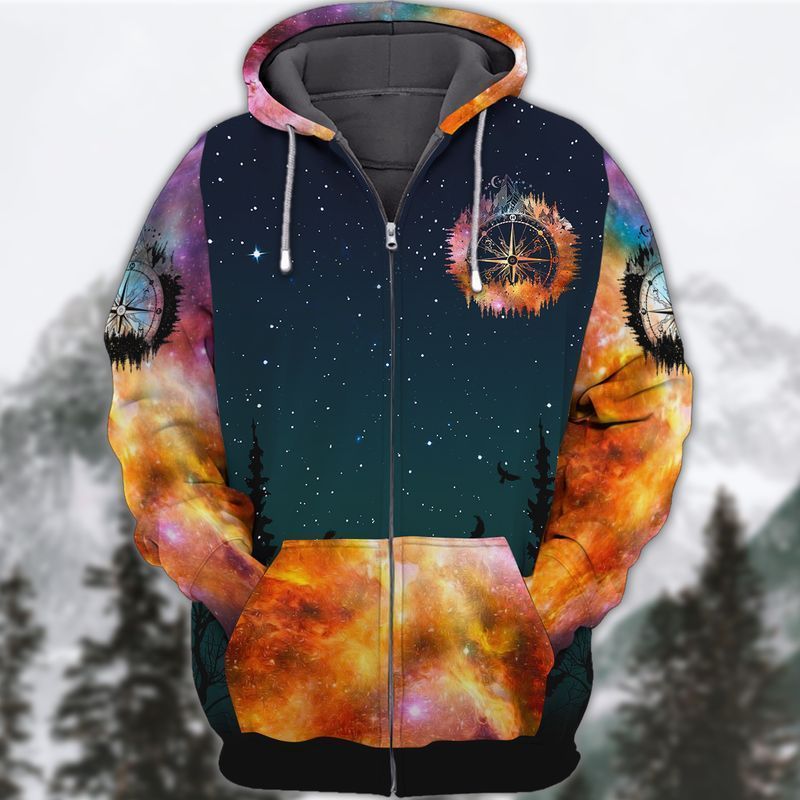 Camping 3d Zip Hoodie