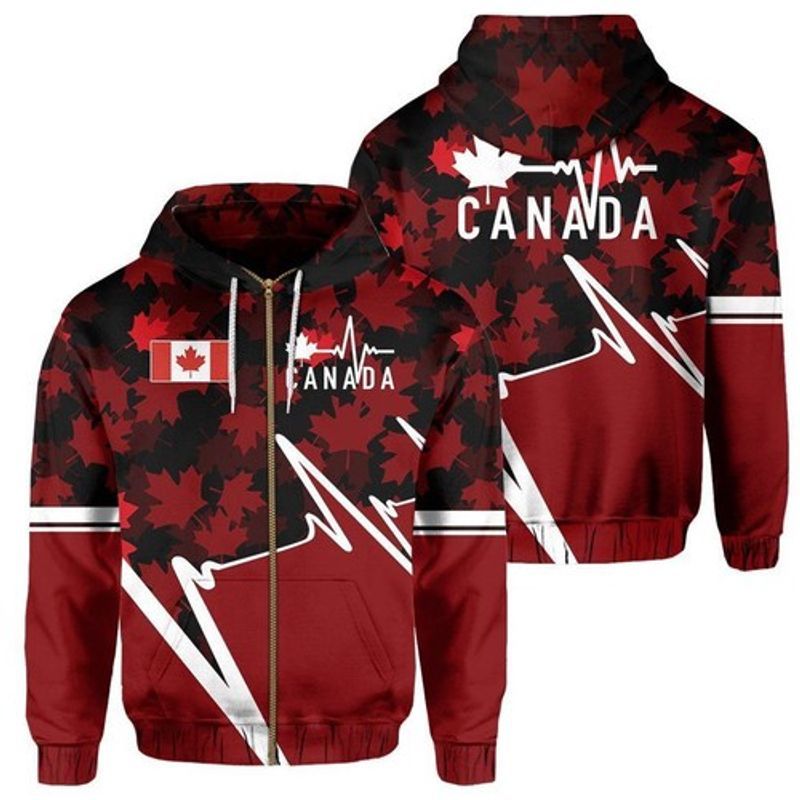 Canada Lovers Pulse 3d Zip Hoodie