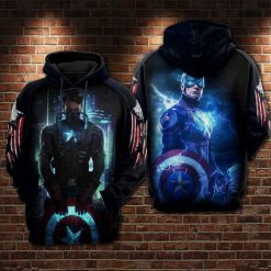 Captain America, Avengers, Marvel Over Print 3d Zip Hoodie