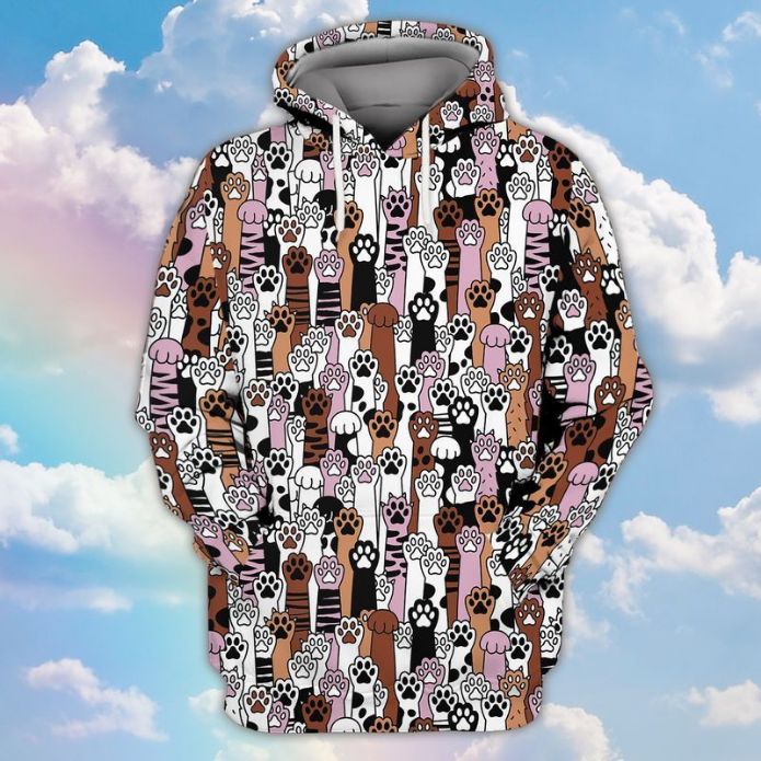 Cats Paw 3d Zip Hoodie