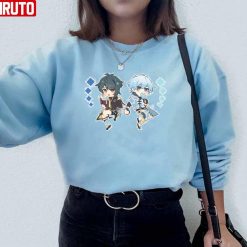 Chibi Xingqiu And Chongyun Xingyun Genshin Impact Unisex Sweatshirt