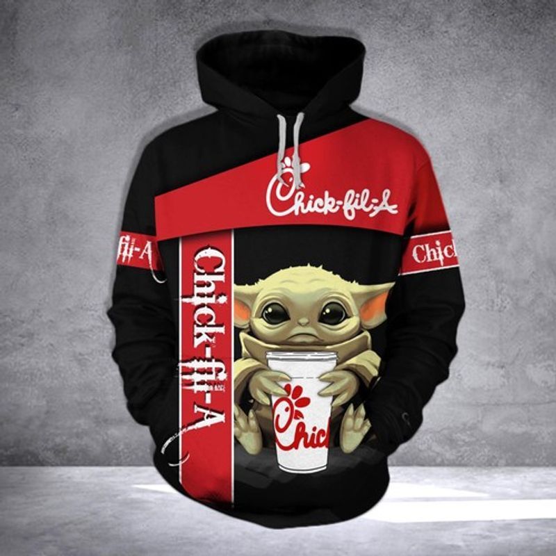 Chick Fill A Baby Yoda Full Over Printing 3d Hoodie