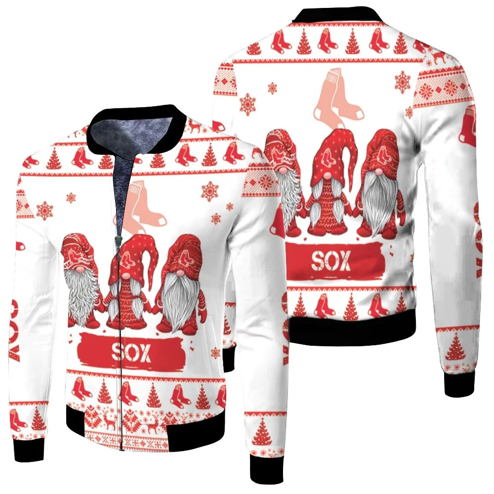 Christmas Gnomes Boston Red Soxugly Sweatshirt Christmas 3d Fleece Bomber Jacket