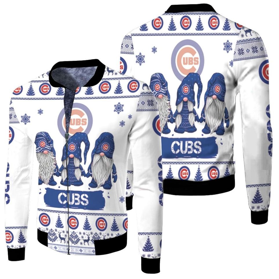 Christmas Gnomes Chicago Cubs Ugly Sweatshirt Christmas 3d Fleece Bomber Jacket