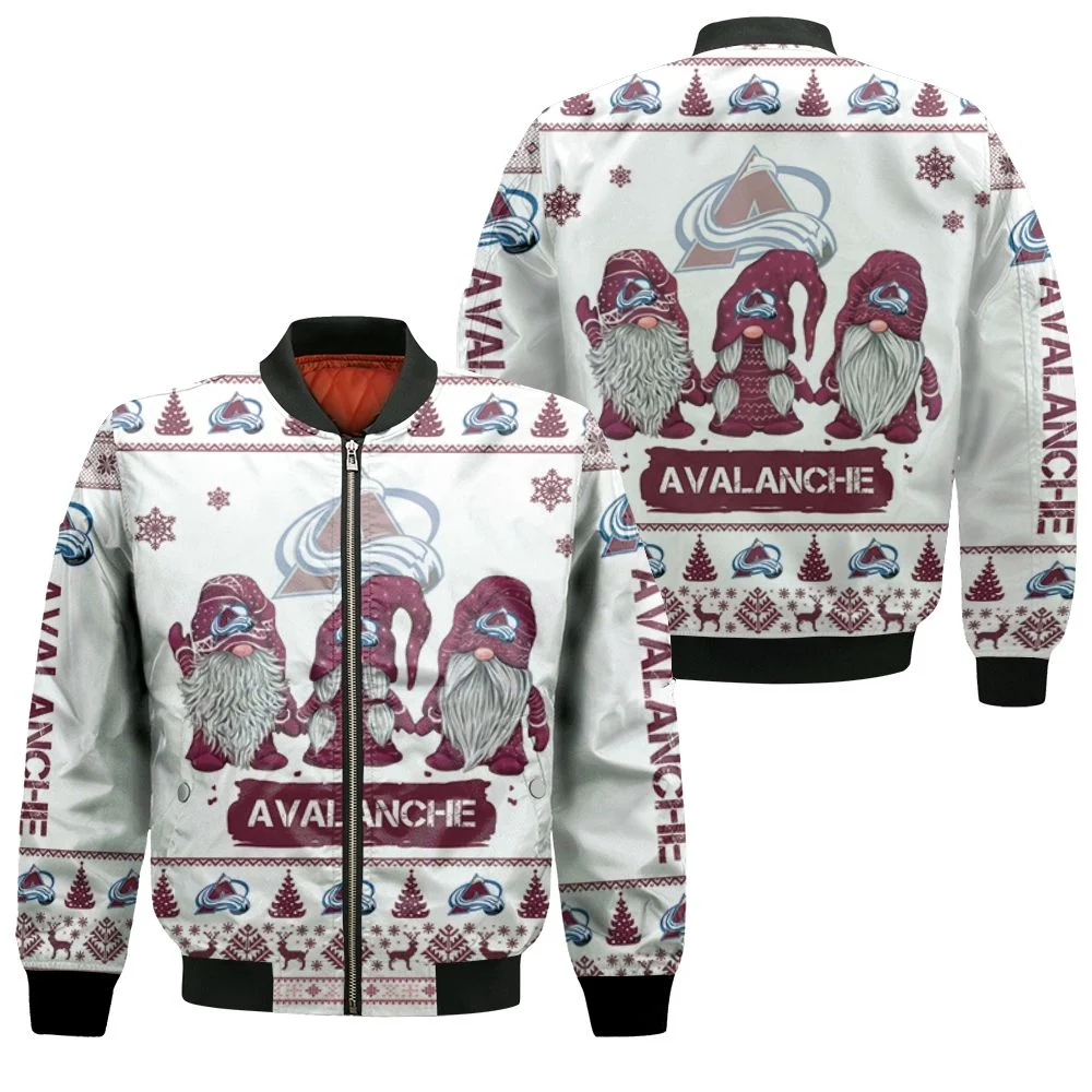 Christmas Gnomes Colorado Avalanche Ugly Sweatshirt Christmas 3d Bomber Jacket