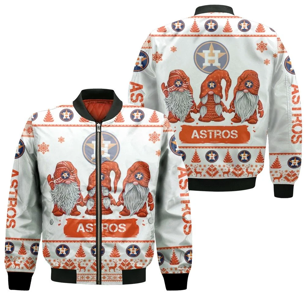 Christmas Gnomes Houston Astros Ugly Sweatshirt Christmas 3d Bomber Jacket
