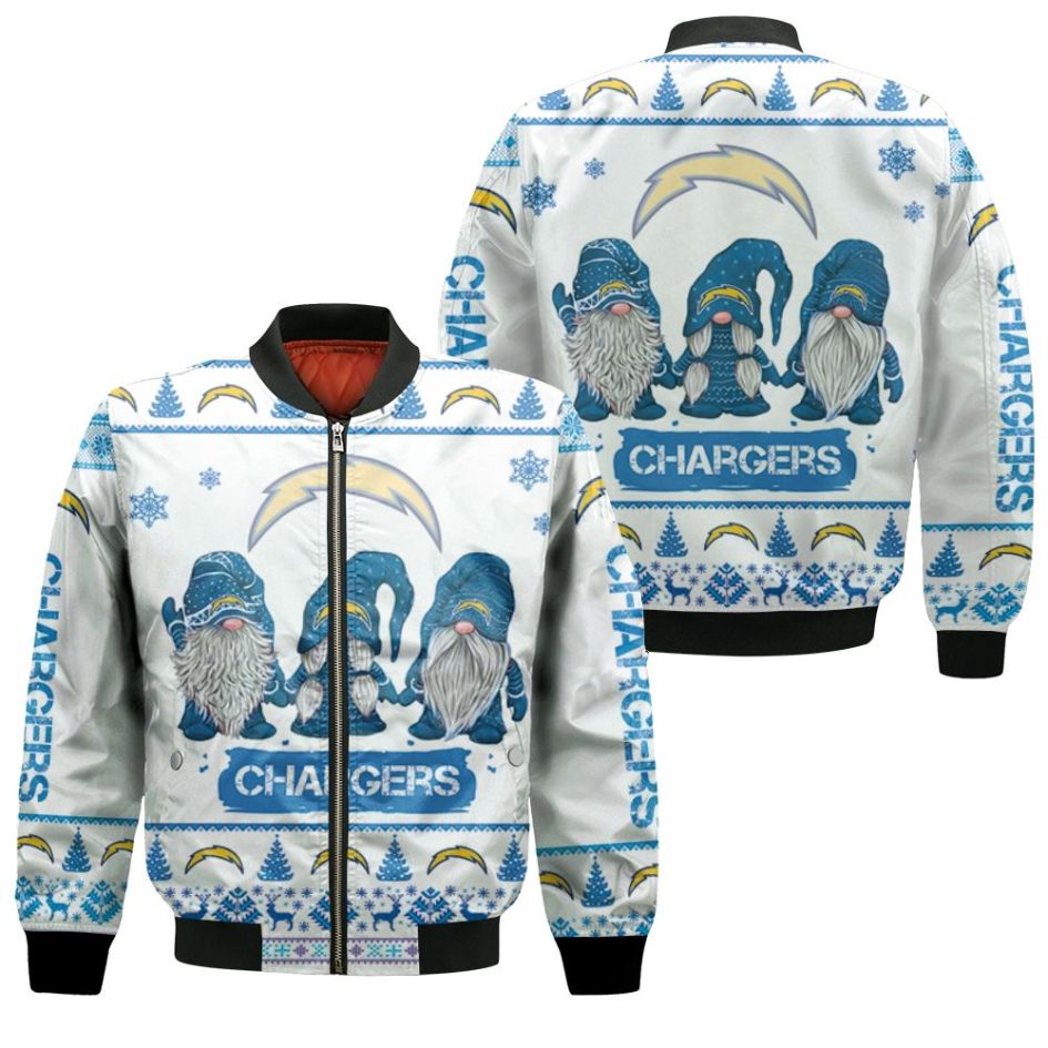 Christmas Gnomes Los Angeles Chargers Ugly Sweatshirt Christmas 3d Bomber Jacket