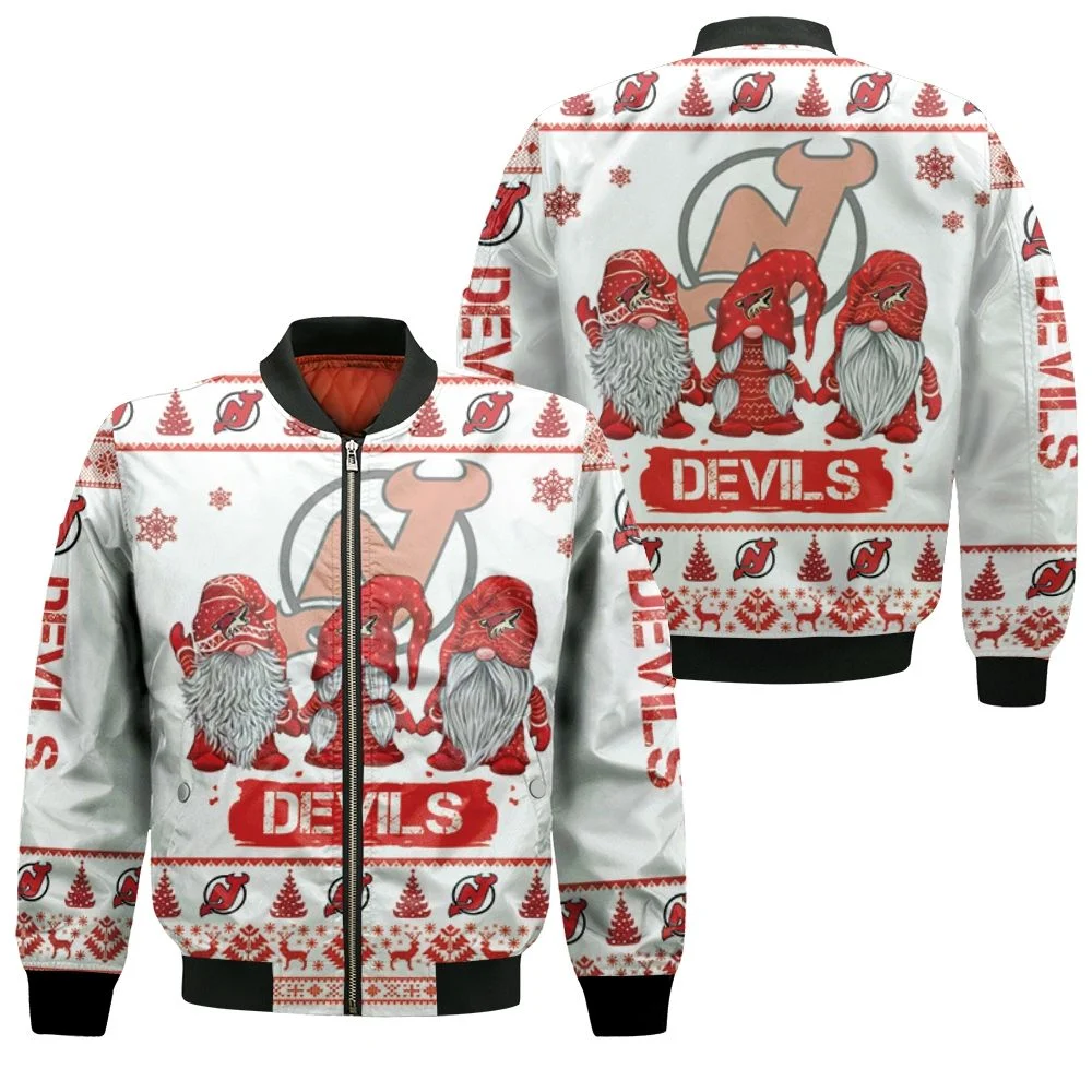 Christmas Gnomes New Jersey Devils Ugly Sweatshirt Christmas 3d Bomber Jacket
