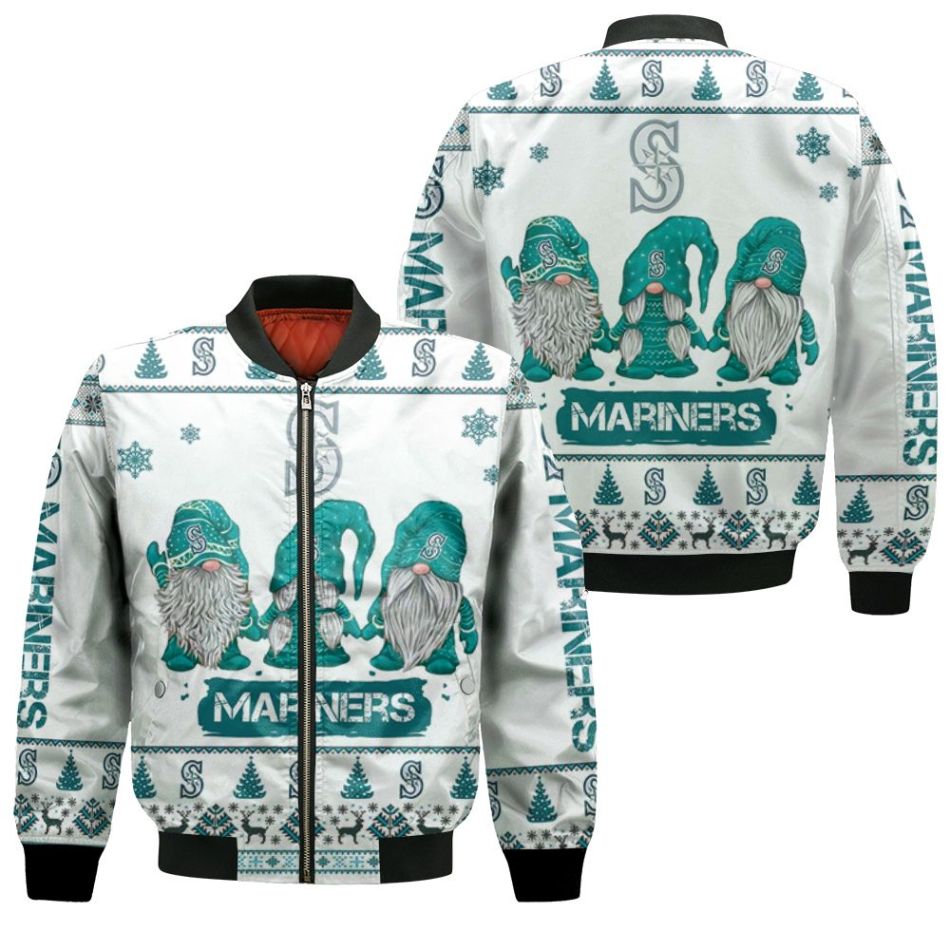 Christmas Gnomes Seattle Mariners Ugly Sweatshirt Christmas 3d Bomber Jacket